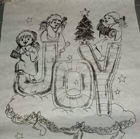 7353 Tri Chem Christmas Joy Singing Children Music Picture Trichem 18x24 Inch