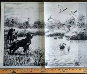 7384 Tri-chem Picture To Paint Panel Dogs And Mallards 24x18 Hunting Scene With Instr