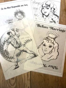7417 Tri-chem Ready To Paint Fabric Art 4pc Baseball Funny Women Vtg Lot C
