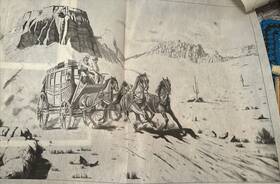 7478 Tri Chem Tri-chem #7478 Traveling The Old West 36x24 Inch Picture To Paint Stagecoach