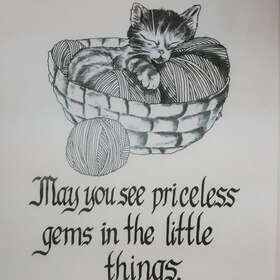 7648 Tri-chem Priceless Gem Instructions Kitten Yarn Trichem Picture To Paint 12x18 Inch
