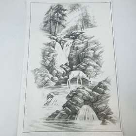 7772 Tri-chem Waterfall #7772 Chart Large Picture To Paint 1982 Vintage