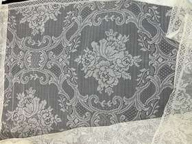 7968 Tri-chem Lace Flower Bouquet Pattern Curtain 60 Inch X84 Panel - Marie Antoinette