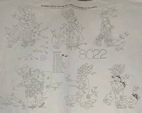 8022 Tri-chem Sunbonnet Kids Geese Liquid Embroidery Quilt Top Instructions