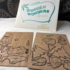 8103 Tri-chem Vintage Wooden Wonders 3-d Christmas Ornaments Liquid Embroidery