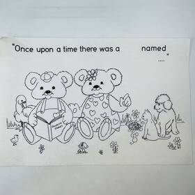 8111 Tri-chem Teddy Love Personalized Sampler #8111 Chart Picture To Paint 1984 Vtg