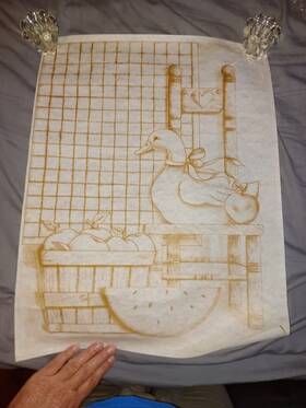 8263 Tri-chem A Country Antiques Goose Wood Old Chair Picture To Paint Trichem