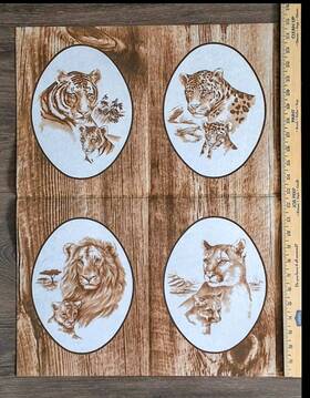 8271 Tri-chem Big Cats Wildlife Picture Panel 4 Ovals Instructions 1979 Usa