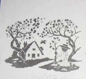 8301 Tri Chem A Boy Planting Tree House Silhouette Picture Trichem 912
