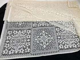 8307 Tri-chem Starlight Lace Tablecloth Pattern Tole Nos Cream 50x70 Inch