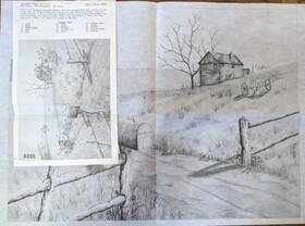 8355 Tri-chem Prarie #8355 Chart Picture To Paint Vintage With Instructions 26x19