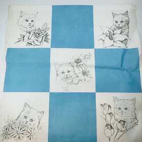 8481 Tri-chem Kittens And Flowers #8481 Chart Picture To Paint Wallhanging Large 1986