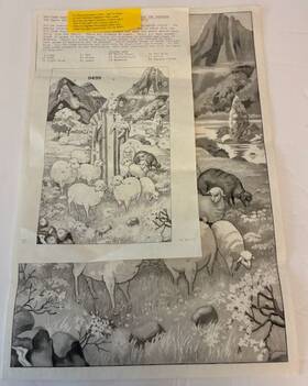 8499 Tri-chem Vintage 1977 Unpainted Picture Jesus The Shepherd #8499