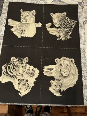 8665 Tri-chem Lot Of 4 Pictures-wild Animal 12x9 Lions And Tigers With Cubs 1982