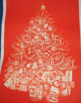 7662 Tri Chem 8709 Huge Red Christmas Tree Teddy 24 Inch X36 Picture To Paint