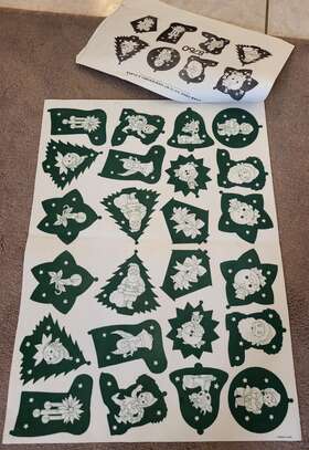 8760 Tri-chem Chart Green Midnight Suede Christmas Ornaments Picture To Paint 26 X 19