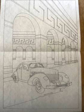 8926 Tri-chem Ready To Paint Fabric Art Coupe Vintage Automobile Car Xl