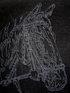 2256 Tri Chem / Artex Show Horse Portrait Velvet Picture U Paint With Instructions