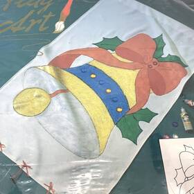 4433611 Tulip 4433611/00096 Vintage Christmas Decoration Ready To Paint Bell Flag Art Craft Kit New