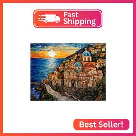 Painting-30-07 Tumovo Romantic Amalfi Coast Diamond Painting Diy 5d Numbering Kit Crystal Rhinestone