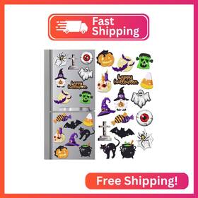 Meq-umigy-798 Umigy 16 Pcs Halloween Diamond Art Magnets For Refrigerator Gnome Ghost Bat Cat