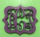 Unfinished Frame Scroll Personalized Laser-cut Monogram Rectangle 3 Letter