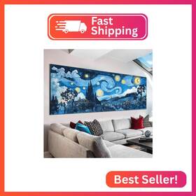 Fba-kb-28-van Vaiieyo Large Diamond Art Kits For Adults Starry Night Tree Landsca