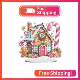 2505203 Vodapyc Christmas Diamond Art Tabletop Painting Kit Diy Stand Up Double Sided S