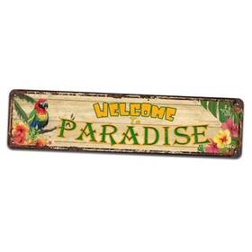 Vuptrti-120-01 Vuptrti Welcome To Paradise Sign Decorative Wall Art Home Party Summer Decor V-101