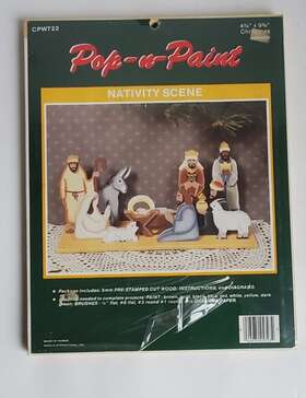 46975457234 Wangs International Pop N Paint Nativity Scene Precut Wood Pieces Christmas Cpw722 Kids Crafting