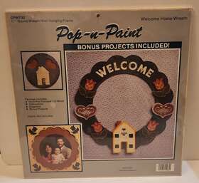 Cpw732 Wangs International Super Cute Great Project Pop-n-paint Inch Welcome Home Wreath 11