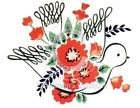 Bir813 Waterslide Decals Vintage Retro Poppies Birds