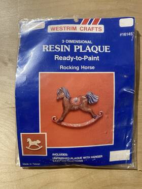 16145 Western Trim Crafts 3-dimensional Resin Plaque Ready To Paint Rocking Horse Ph