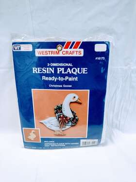 16273 Westrim Crafts Christmas Goose 3 Dimensional Resin Plaque Ready To Paint