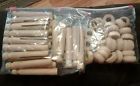 Wood Unpainted Pins 28 Stands Pin Doll 22