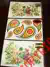 X-321-a X-564-a Meyercord 3 Vintage Decals Mip Paisley Flowers Seashell Ocean