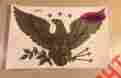 X547-a Meyercord Vintage 13 American Eagle Decal 60s 70s Gold Vtg Olive Arrows
