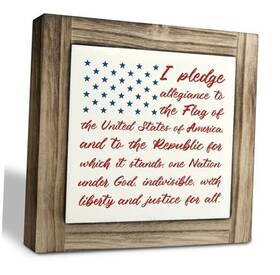 Xjcug Smp252 Americana Decor Wooden Sign Patriotic American Flag 5.9 5.9inch Color 01
