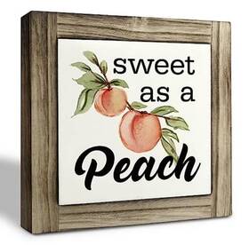 Xjcug Smp285 Peach Wood Plaque Sign Sweet As A Box Plaques Desk Summer 11