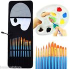 Xpassion 12 Pieces Paint Brushes Synthetic Nylon Carry Case With Palette Art Artist Tools 723980450541