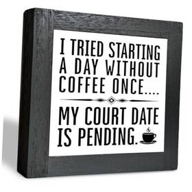 Smp050 Xqlsr Farmhouse Wood Sign With Funny Coffee Saying I Tried Starting A Day Without
