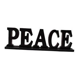 Y&k Decor Llc 727380805482 Wood Peace Sign Tabletop Letters Freestanding Wooden Cutout Word