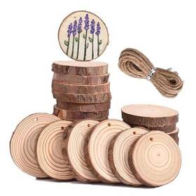 Ywdi002 Yi Wu Shi Di Ai Wen Hua Yong Pin You Xian Gong Si 20pcs Wood Slices 2.3-2.7 Inches For Crafts With Hole Unfinished Craft