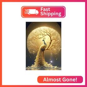 Yh-dp-kq002 Yiyiah Peacock Diamond Painting Kits For Adults - Tree Of Life Art