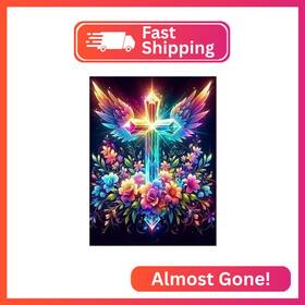 Yh-dp-pc001 Yiyiah Cross Diamond Painting Kits For Adults - Religious Art F