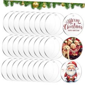 Yoji-63 Yoji 771077666375 Clear Acrylic Ornaments For Crafts- 30 Pieces Blank Plexiglass 4 Inch