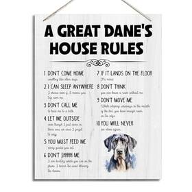 Mgb333 Zpprjf A Great Dane S House Rules Dog Wooden Sign Gifts For