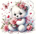 5D Cartoon Bear Diamond Painting Kits For Adults,pearl,flower Art,. Fixed Price $15.99.