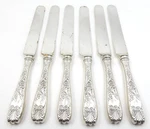 Set Of 6 Vintage Gorham Mfg Co Silverplate Royal 1888 Blunt Flat Handle Knives. Fixed Price $39.95.