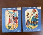 Vtg Meyercord Decal Donkey & Rider Mom Daughter Southwest Mexico 885-B 885-E. Fixed Price $9.20.